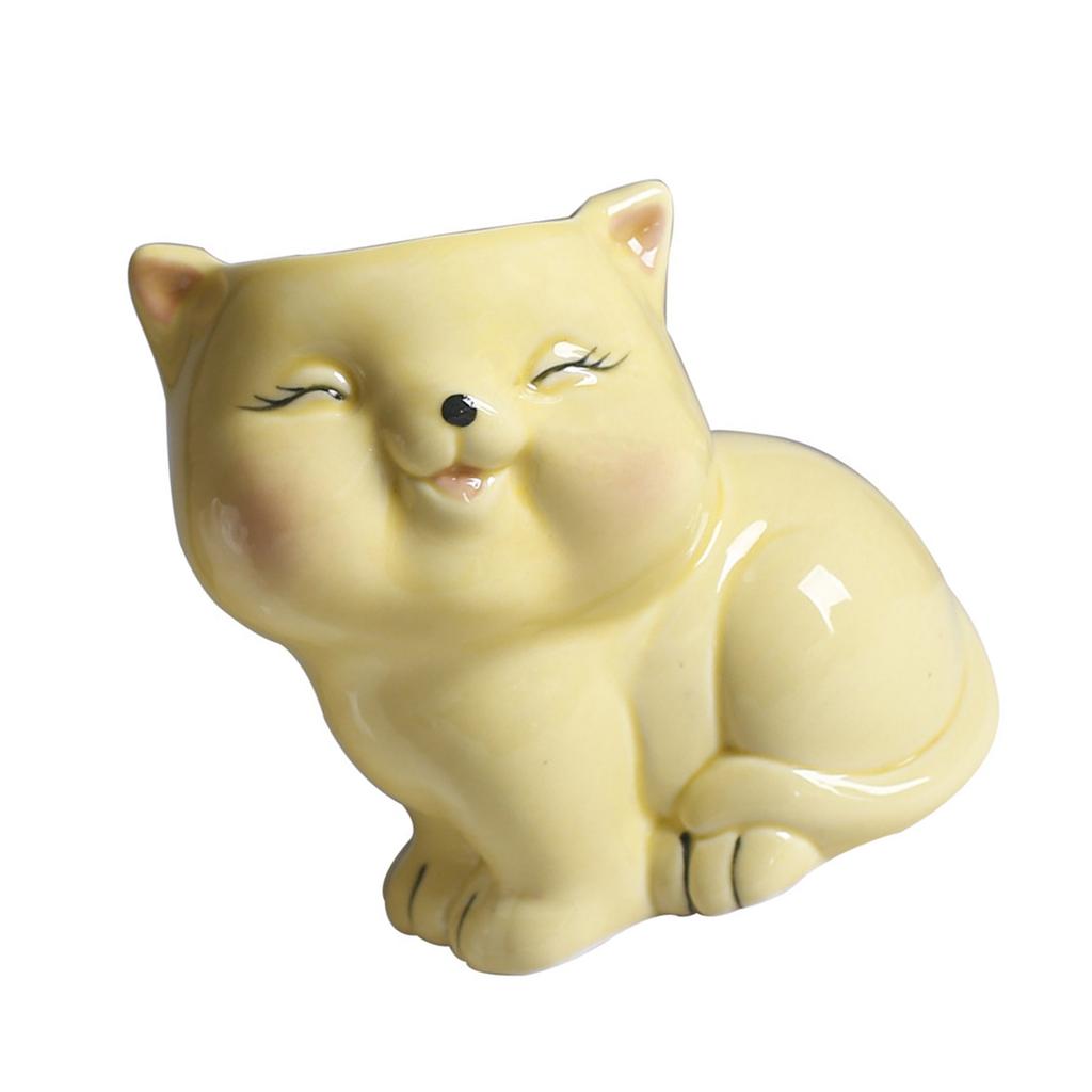 Ceramic Fleshy Plant Pot Kitten Planter Plant Flowerpot Ornament for Fleshy Plant Cactuses Container for Home Balcony