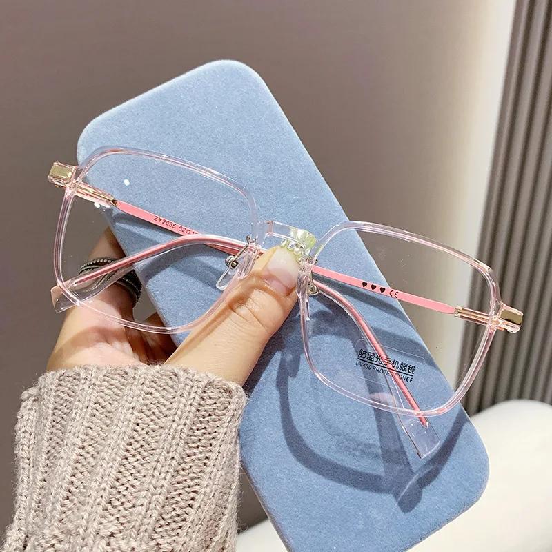 Square Blue Light Blocking Glasses Man And Women Black Oversized Optical Eyeglasses Vision Spectacles Big Frame Computer Eyewear