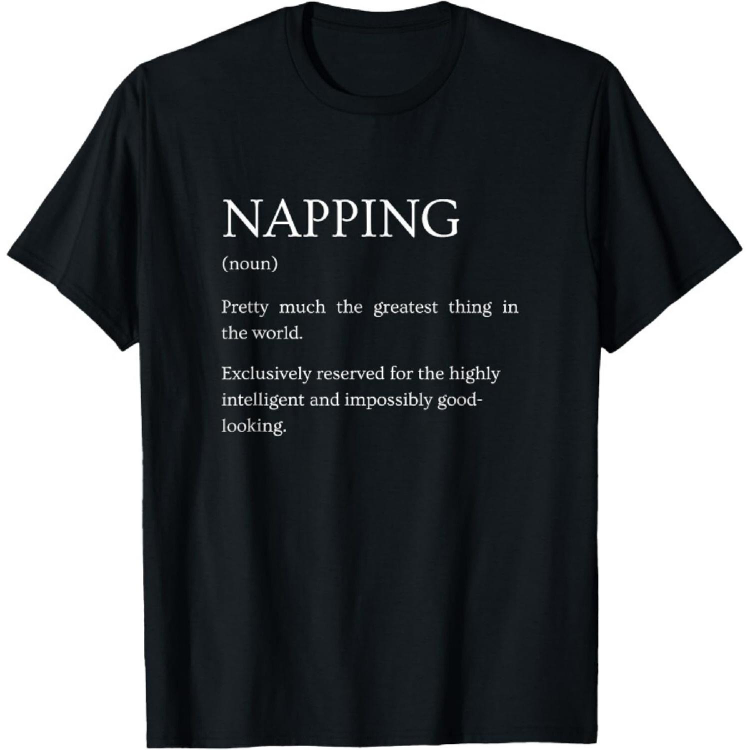 Napping Definition - Funny Sarcastic Napping Explanation Unisex-Adults T-Shirt Black Small XXXXXL чёрный