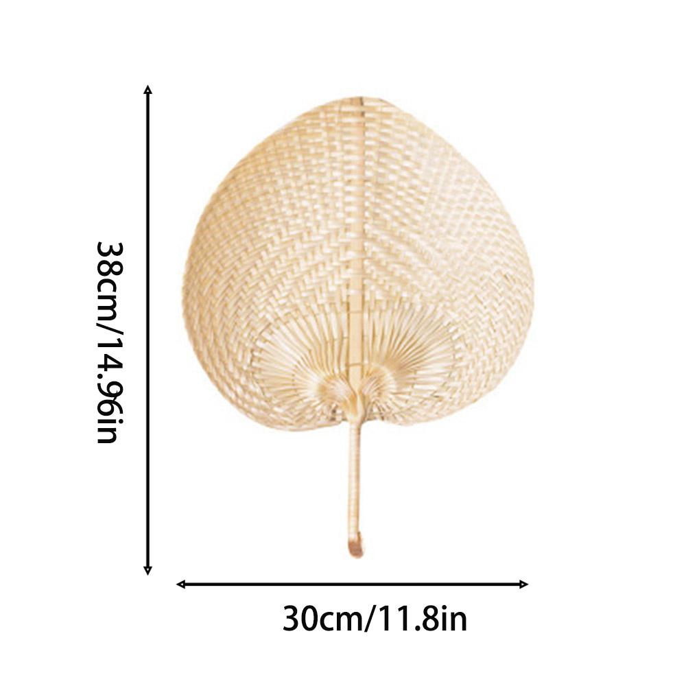 DIY Woven Handmade Rattan Decor Heart Shaped Home Decoration Hand Fans Bamboo Fan Woven Fan
