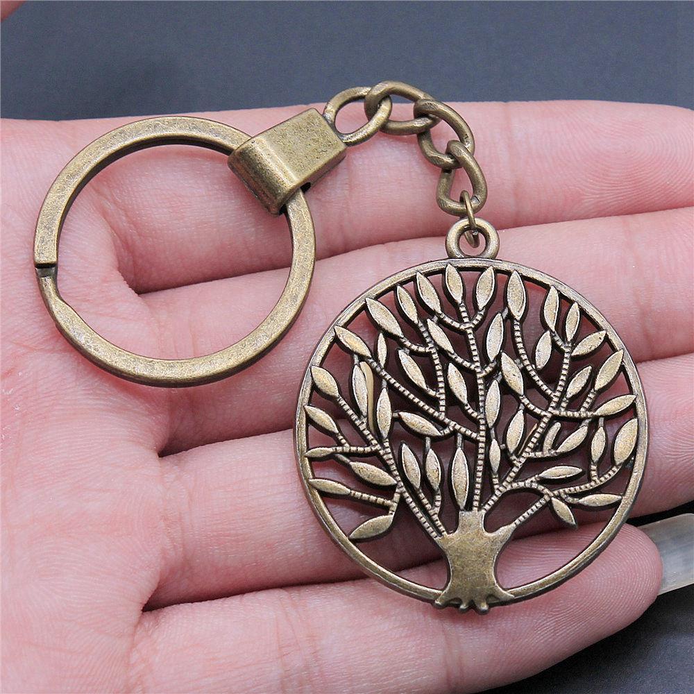 Tree of Life Nature Growth Pendant Antique Bronze Metal Keychain Trendy Gift for Nature Lovers