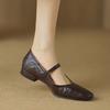 Chaussures Simples à Talons Bas Mode Automne Nouveau Bout Carré Décolleté Un Seul Bride Semelle Souple Antidérapante Résistante à l'Usure Chaussures à Talons Carrés