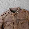 Vintage Yellow Brown Genuine Leather Jacket Men Natural Cow Leather Jackets Slim Fit Man Coat Autumn Clothing