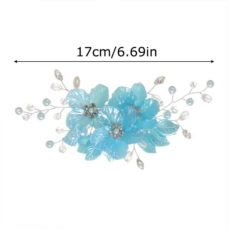 1PC Hair Clip Gift Rhinestone Daily Jewelry Women Temperament Crystal White Flower Fashion Hair Accessories Handwoven