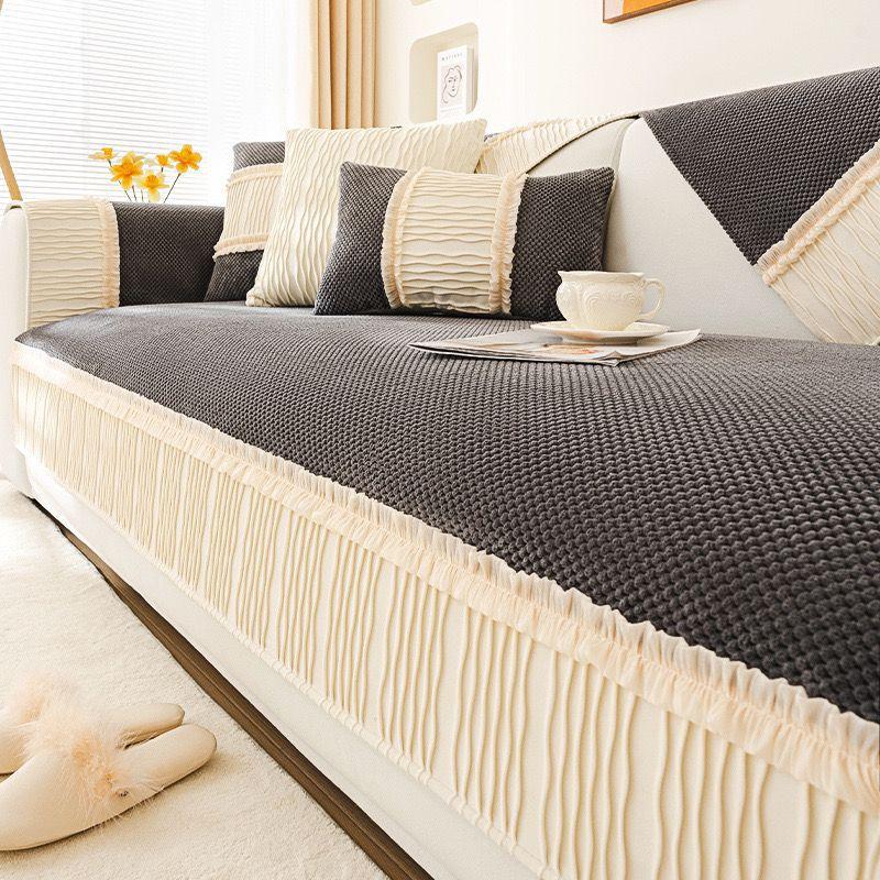 New French Cream Sofa Cushion Four Seasons Universal Cover Cloth Cushion Sofa Cover