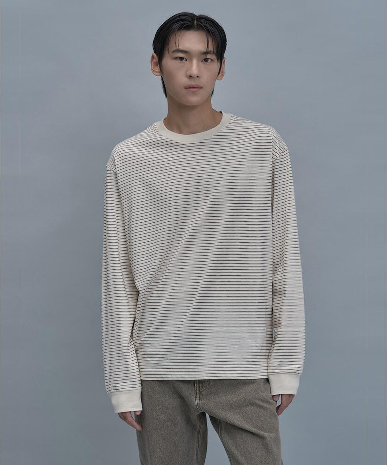 Shift G Basic Stripe Ls Tee Ivory Ivory/095