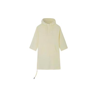 Lifestyle Series American Vintage Solid Color Hooded Casual Long Sleeve Dress Women Dresses Banana-Yellow 162338214-1
