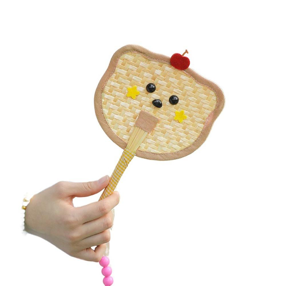 Handmade Banana Fan Cute Decorative Craft Fan Hand Cranked Pu Fan  Girl