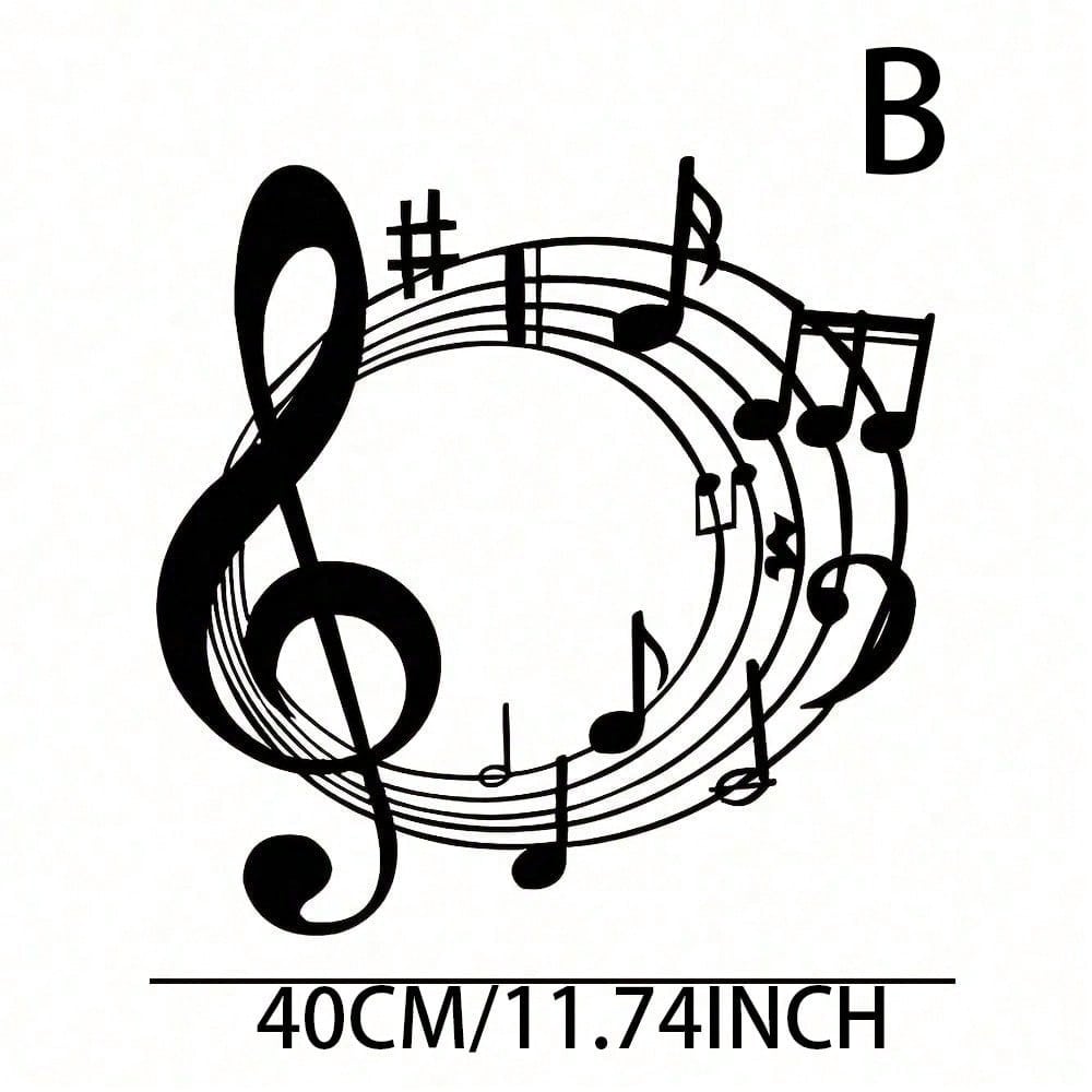 

Elegant Wrought Iron Music Symbol Wall Art Black Abstract Metal Sign for Halloween Christmas Decor Farmhouse Gift