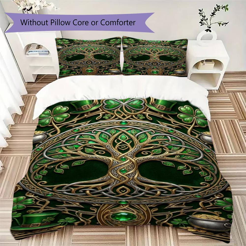 Tree of Life Pattern Bedding uilt Set uilt Cover Pillowcase Home Decoration Birthday Gift (1 * duvet cover + 2 * pillowcase  without core)144