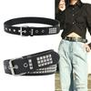 Vintage Rivet Waist Belt Wide Belt Punk Waistband Streetwear Y2K Leather Belt  Party