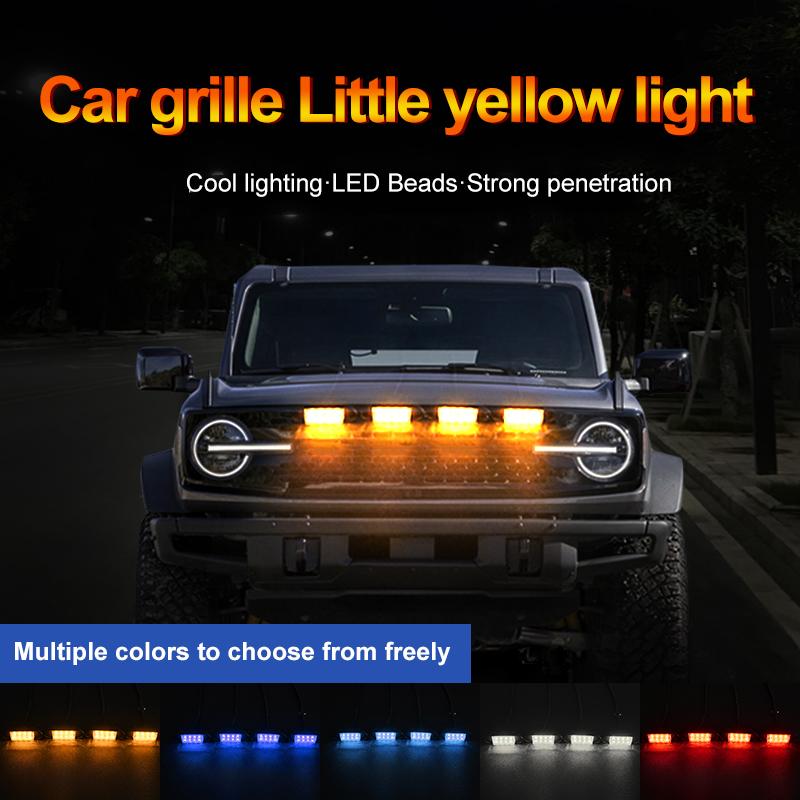 4 In 1 Raptor-style Grille Light LED Grill Mount Assemblies Front Grille Running Lights for Off Road Trunk SUV Ford