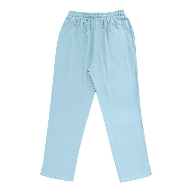 2024 TEMU Men's Breathable Cotton Linen Summer Loose Casual Long Pants
