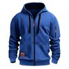 Men's Casual Jacket with Zipper and Multiple Pockets
