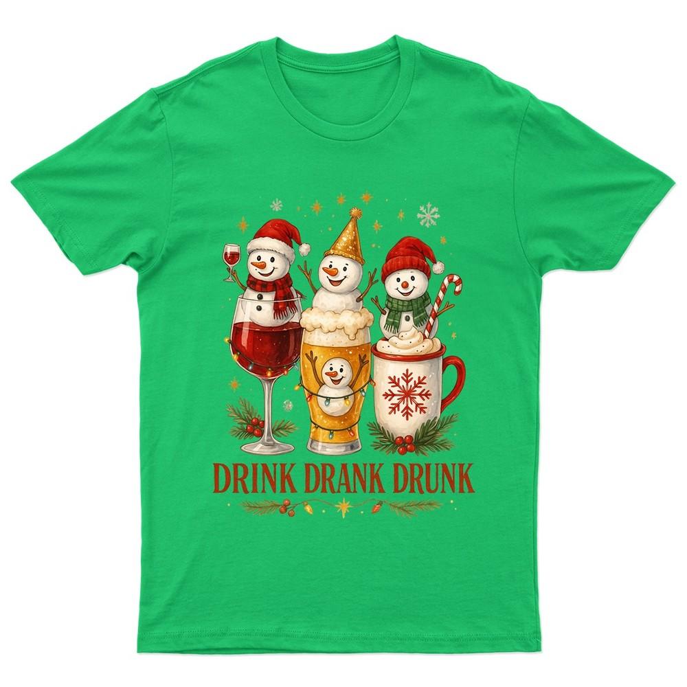 Drink Drank Drunk Snowman TShirt Unisex Gift Retro Seasonal Funny Season Xmas Unisex T-Shirt XL