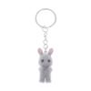 3D Cartoon Flocking Rabbit Keychain Cute Flocked Bunny Animal Keyring Bag Pendant Backpack Charms Car Decor Diy Accessories Gift