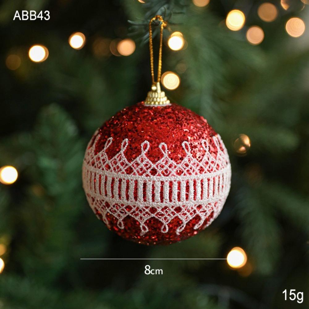 New 8CM Christmas Ball Pendant Creative Plastic Xmas Tree Decor Gifts Shatterproof Hanging Ball Ornament Party Decor