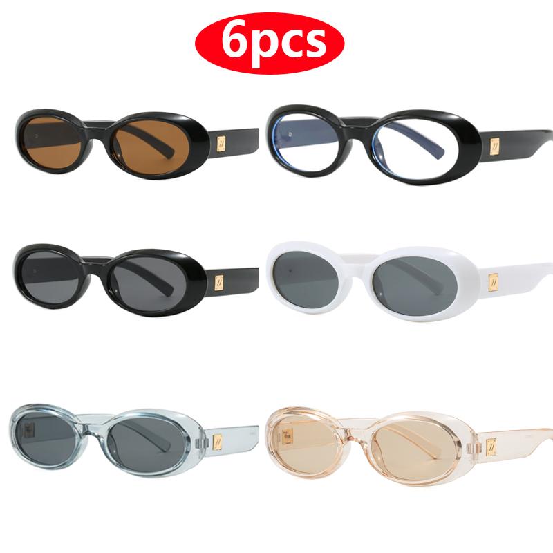 

6pcs Cycling Brand Sunglasses Women Fashion Black Shades UV400 Men Punk Brand Sun Glasses Outdoor Cycling Shades