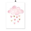 Unicorn Swan Butterfly Rainbow Cloud Flower Posters and Prints Wall Art Print Canvas Painting Pictures Girl Baby Kids Room Decor