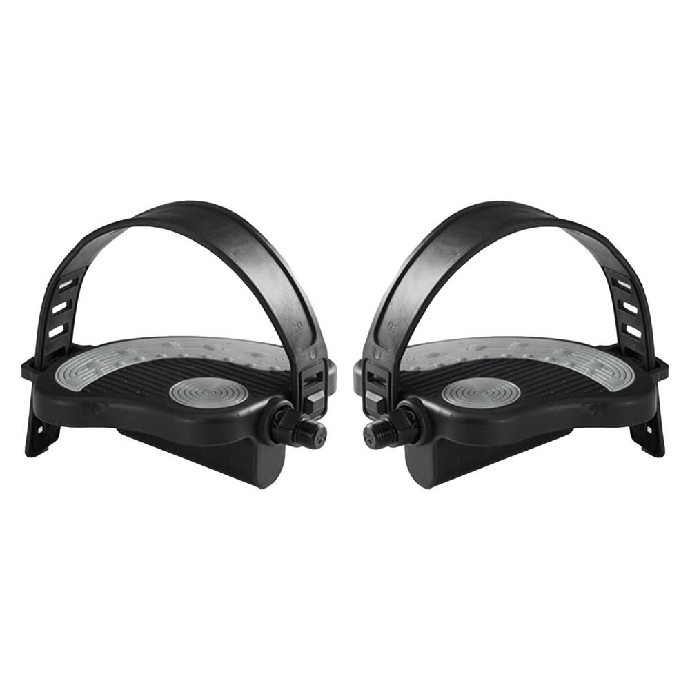 Indoor Bicycle Pedals 1/2 Stable Road Bike Pedals With Straps Universal Stationary Recumbent Bike Pedals 9/16 & 1/2 For Indoor Short axis 916