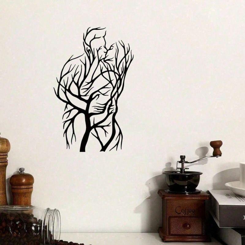 Forged Wall Art Love Tree Decoration for Bedroom and Garden
