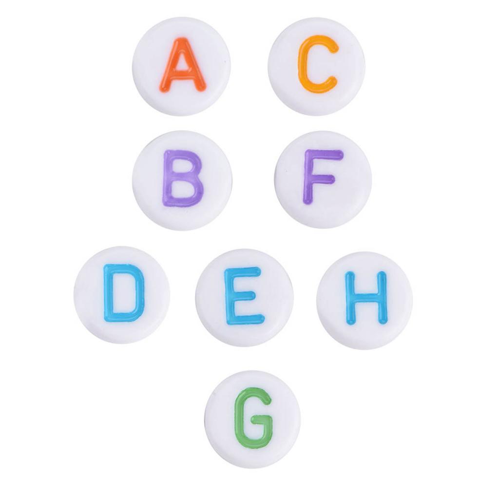 500Pcs 7 Colors Acrylic Letter Beads A Z Round Alphabet Beads for DIY Bracelet Necklace