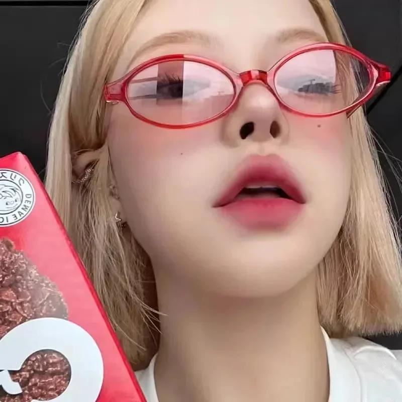 

Y2K Retro Oval Frame Anti Blue Light Nearsighted Eyewear Finished Ladies Myopia Glasses Prescription Minus Diopter Eyeglasses Anti blue light