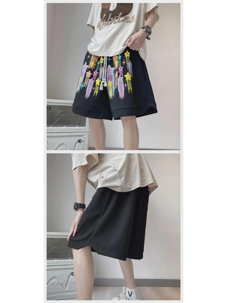 Men's Summer Hip-Hop Foaming Star Streetwear Shorts