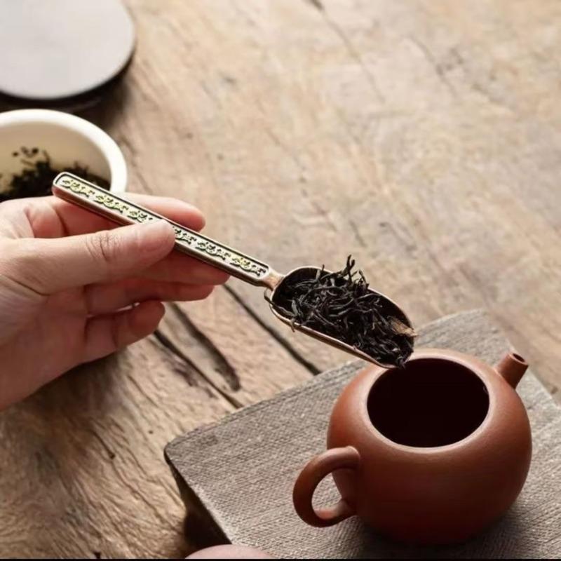 Vintage Cloud Pattern Alloy Tea Spoon Kung Fu Tea Set Accessories Metal Tea Spoon Table Accessories