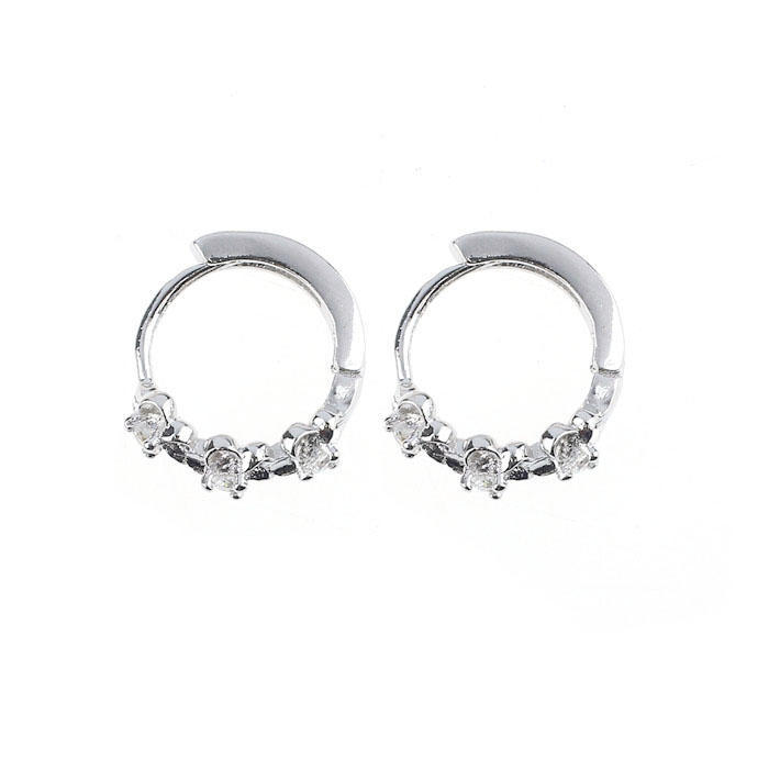 Fashion Women  Flower Plated Crystal Rhinestone Stud Earrings