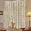 Vintage Lace Side Curtain Bedroom Floral Printed Window Curtains Living Room Lace Sheer Screen Partition Home Decoration