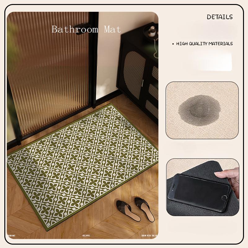 High-end Retro Printed Carpet Diatomaceous Earth Mat Bathroom Mat Water Absorbent Quick-drying Non-slip Mat