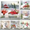 Christmas Cartoon Snowman Snowing Tapestry Living Room Sofa Home Decoration Christmas Gift