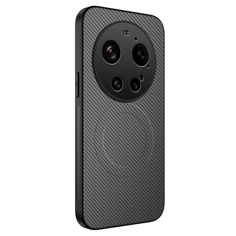 Pro Xiaomi 17 Ultra 5G Magnetický kryt WANLONFENG řada TQ Textura uhlíkových vláken PC TPU Kryt telefonu