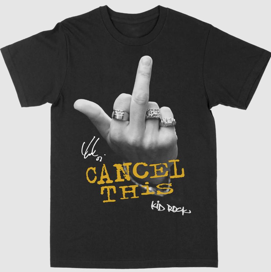 Retro Kid Rock Cancel This Finger TShirt Classic Unisex Black S-5XL