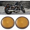 2Pcs 2.2 Inch Dia Motorcycle Scooter ATV Round Reflective Reflectors Orange B