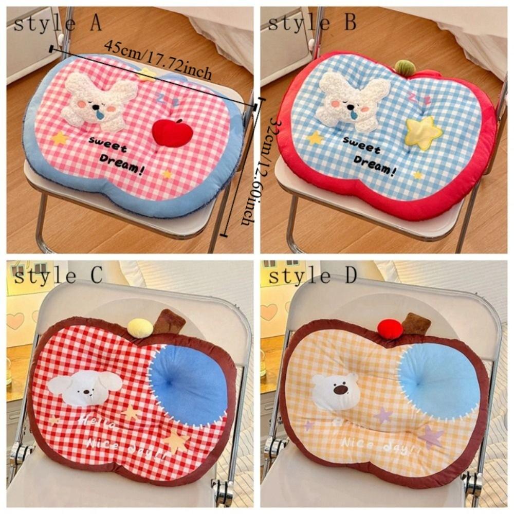 Cute Checkered Pattern Seat Cushion Cartoon Dopamine Puppy Waist Pad Soft Futon Cushion Home Use