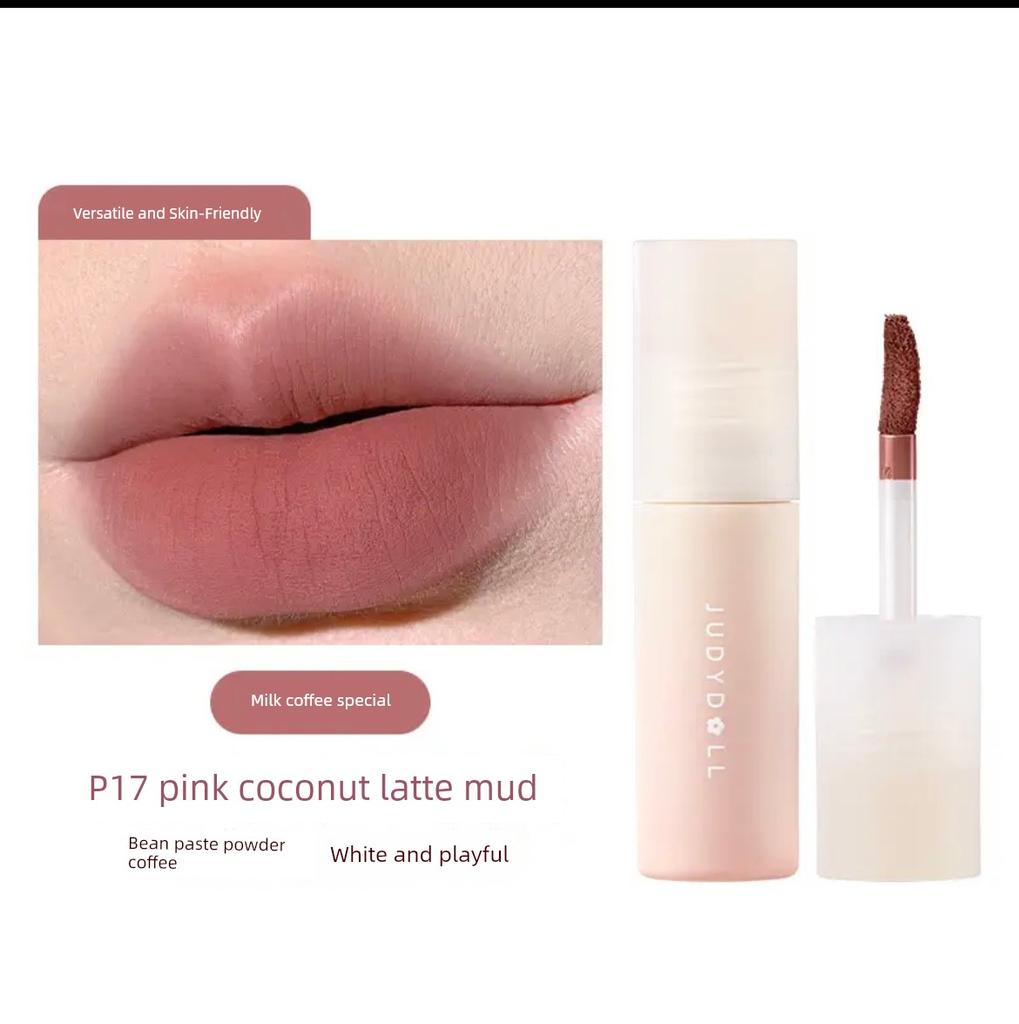 New Judydoll Orange Lip Mud Matte Lip Glaze Brightening Lipstick Lip Gloss Gray Pink Bean Paste Color Autumn and Winter