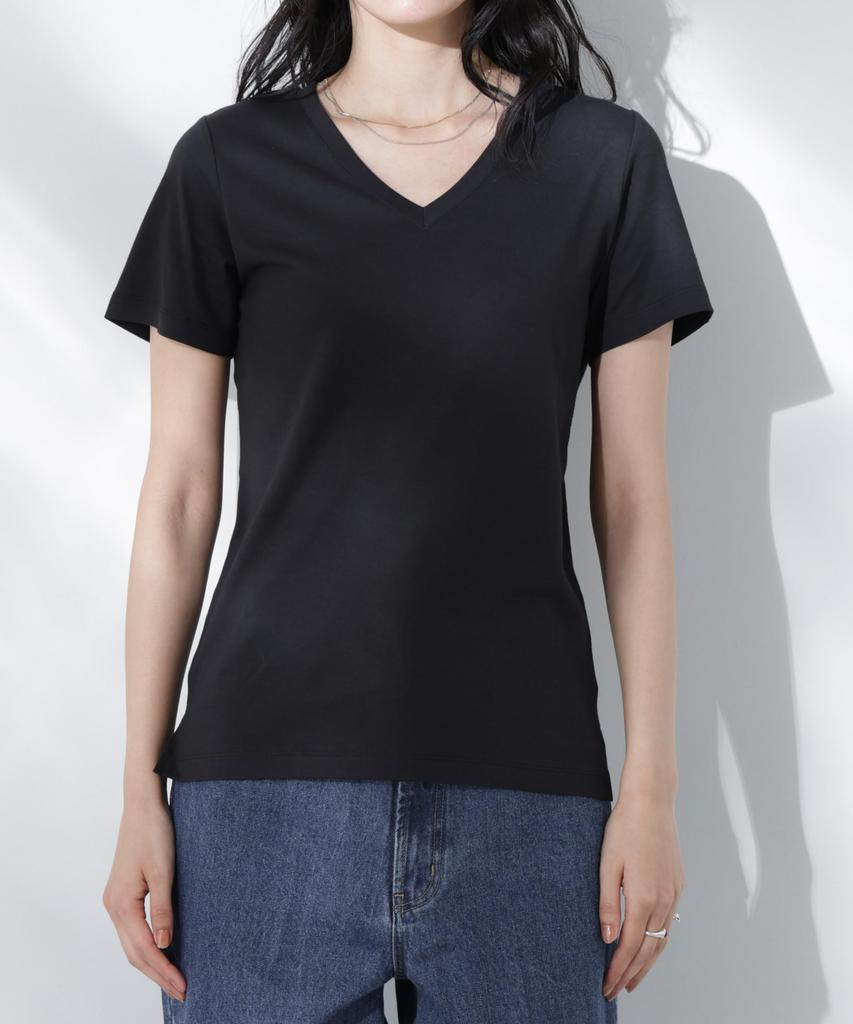 Nano Universe Sweat Size Anti-Soaked (R) Stain-Resistant V-Neck T-Shirt, Women's, Medium, 030, White, 669-5124301