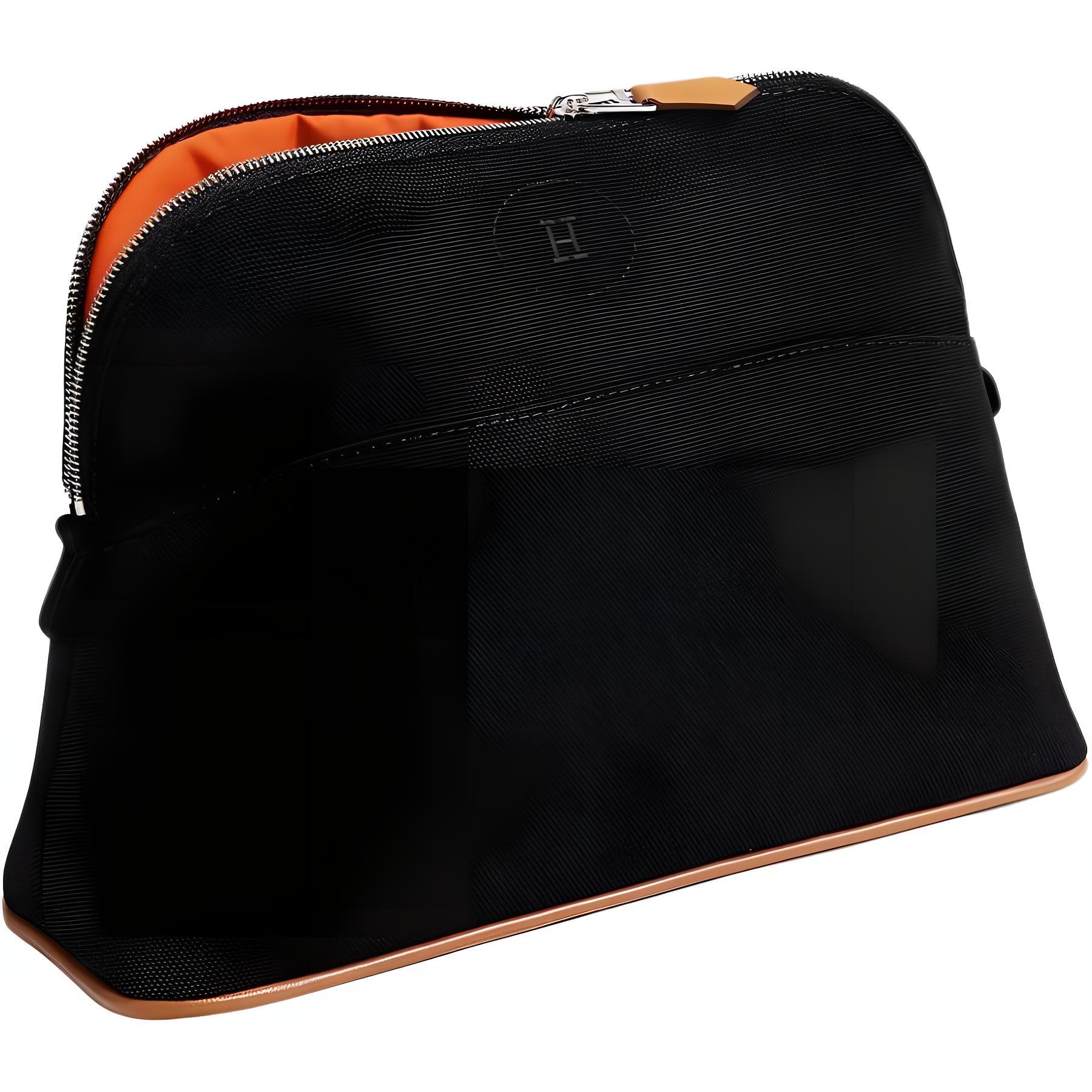 Hermes Bolide 26 Silver Buckle Cotton Travel Storage Bag Medium Women bags Black H104774MV09 Box Included