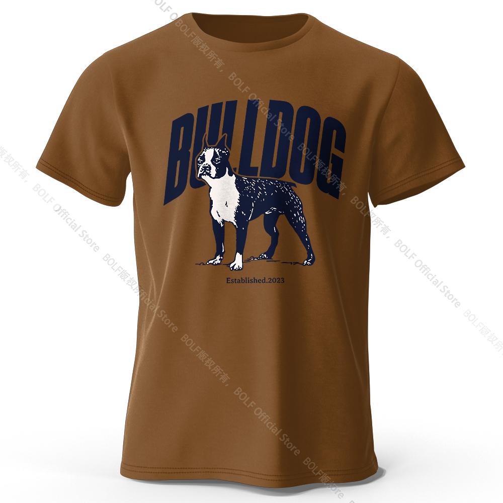 Men's Bulldog Printed T-Shirt 100% Cotton Oversized Tough Graphic Tees for Women Summer Tops Urban Streetwear