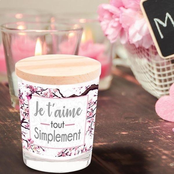 Scented Candle In Glass with the Inscription I Simply Love You