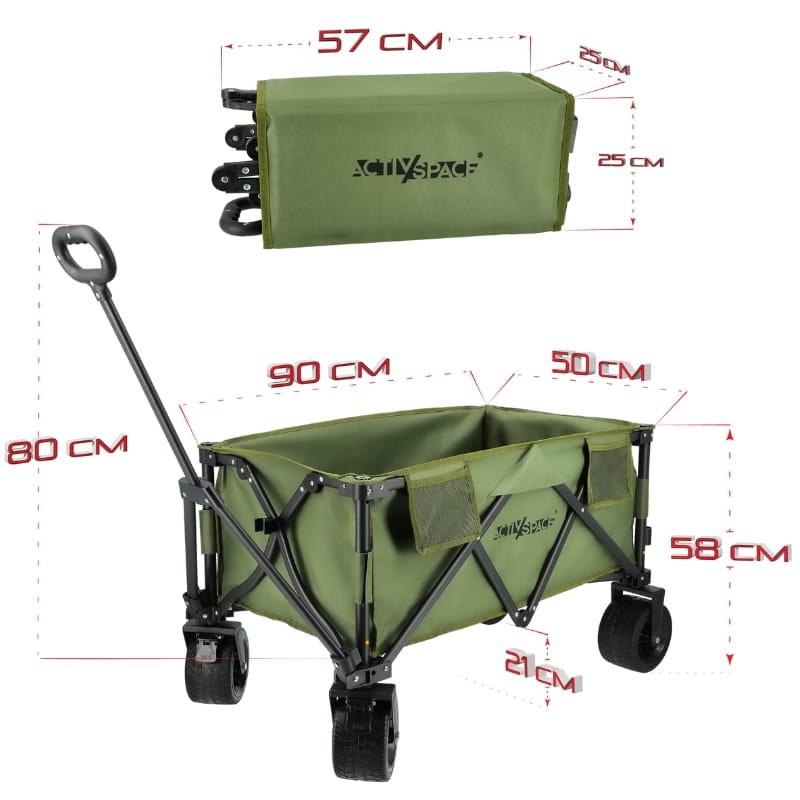 Premium Foldable Travel Camping Beach Cart, Army