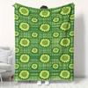 All-Season Flannel Throw Blanket | Green Floral Geometric Pattern | Ultra-Soft Polyester | Multi-Use for Bed, Sofa & Camping