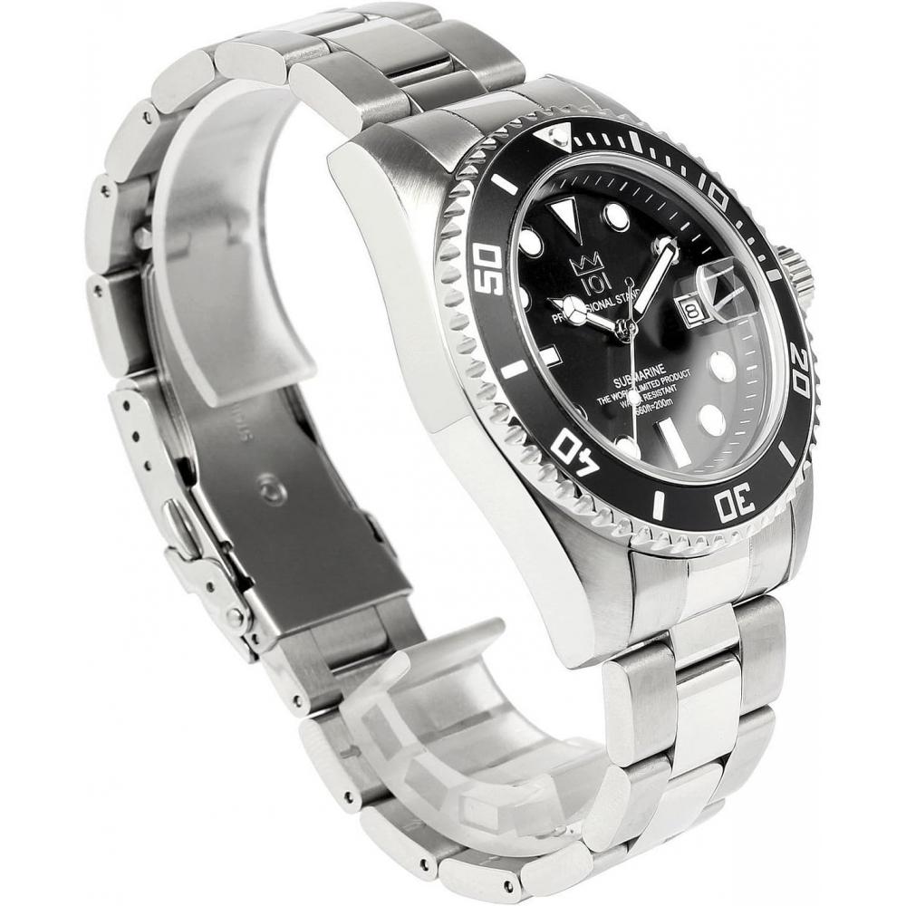Hyakuichi 101 Quartz Diver S Watch 20 Atm Water reSiStant Black Hyaku1 001
