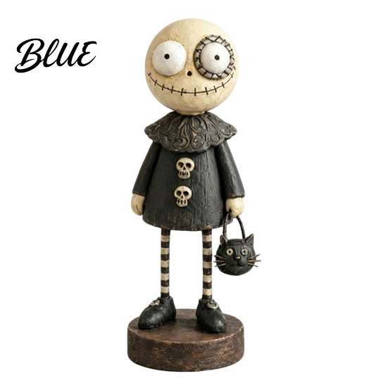 Decorative Shelf Figurines Halloween Pumpkin/Skeleton Figurine Resin Desktop Ornament Retro Cartoon Thanksgiving Home Decorations Humanoid