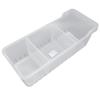 Refrigerator Organizer Bin Clear Storage Bin with 2 Divided Compartments for Kitchen Cabinet OfficeS: 40x16x14.1cm