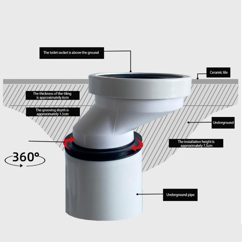 Bathroom Toilet Pipe Connectors Flush Offset Toilet Flange Fitting Change Place Connectors for Tub Waste Drain System