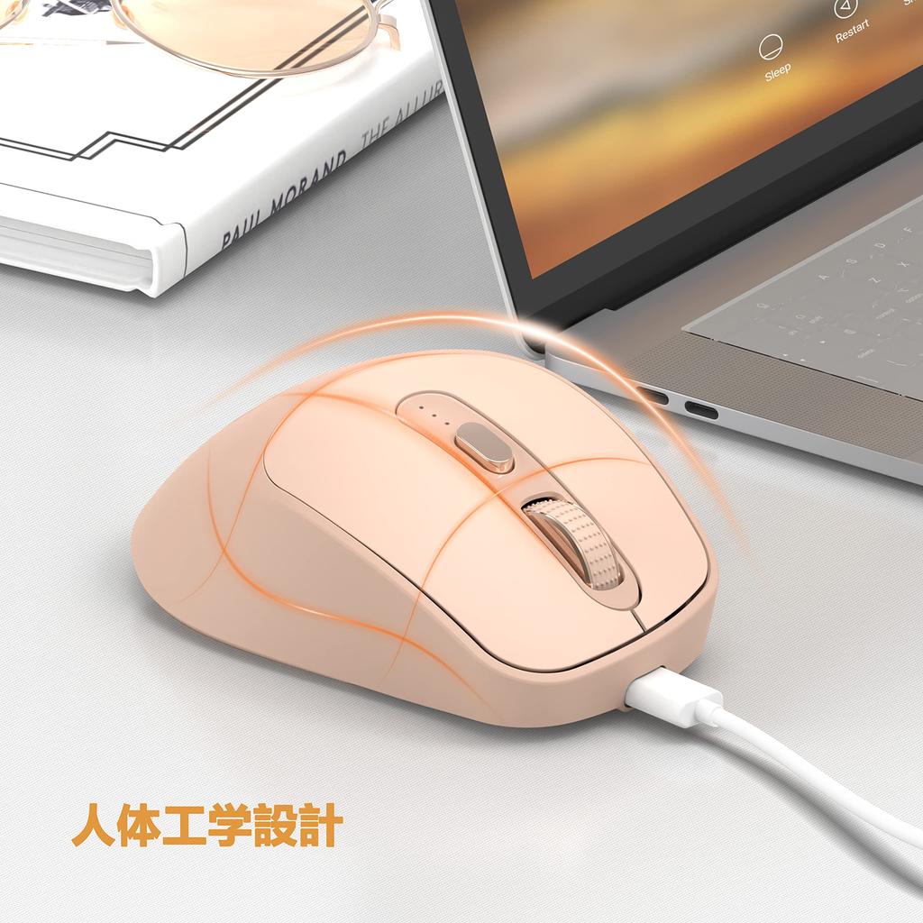[New for 2023] Bluetooth Wireless Combo Mouse, Quiet, Compact, 5-Button Mouse, Type-C Rechargeable Gaming Mouse, 5 Adjustable DPI, PixArt 3212,