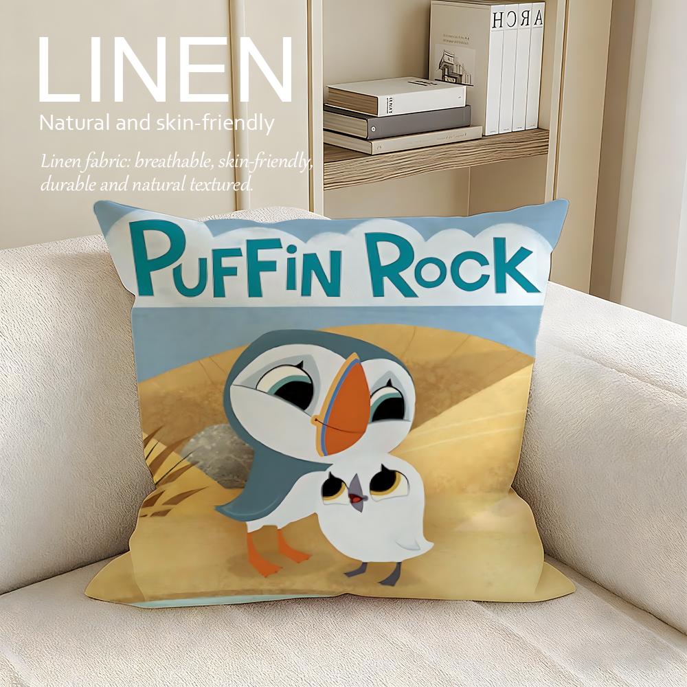 

Animation Puffin Rock Cushion Cover Pillowcase Set Pcs x x Breathable Washable Sofa Cushion Cover 30X30cm